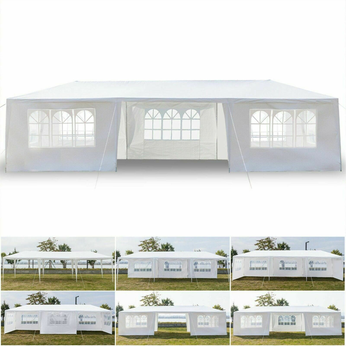 10'x30' Outdoor Canopy Tent with 7 Removable Walls H63838