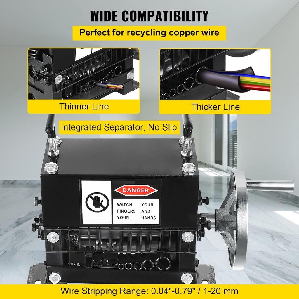 1.5-20mm 7 Channels Manual Hand Cranked Wire Stripping Machine I3138