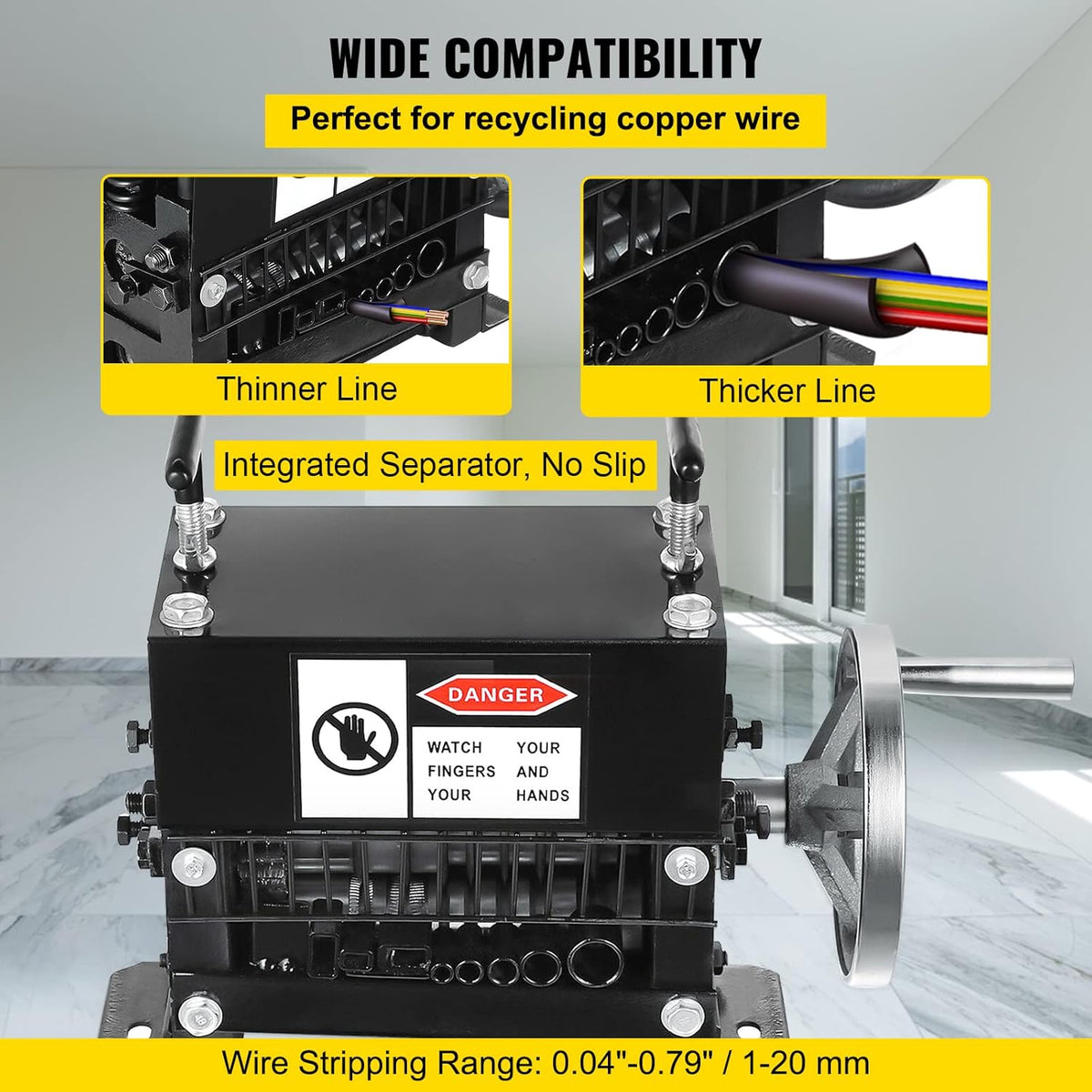 1.5-20mm 7 Channels Manual Hand Cranked Wire Stripping Machine I3138