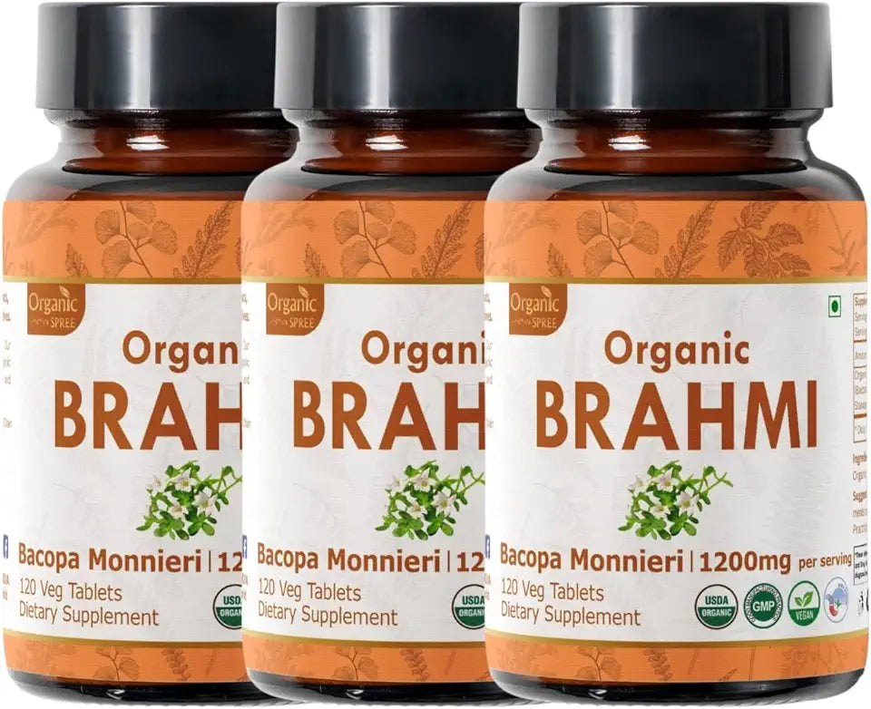 120 Tablets Organic Vegan Bacopa Monnieri B665