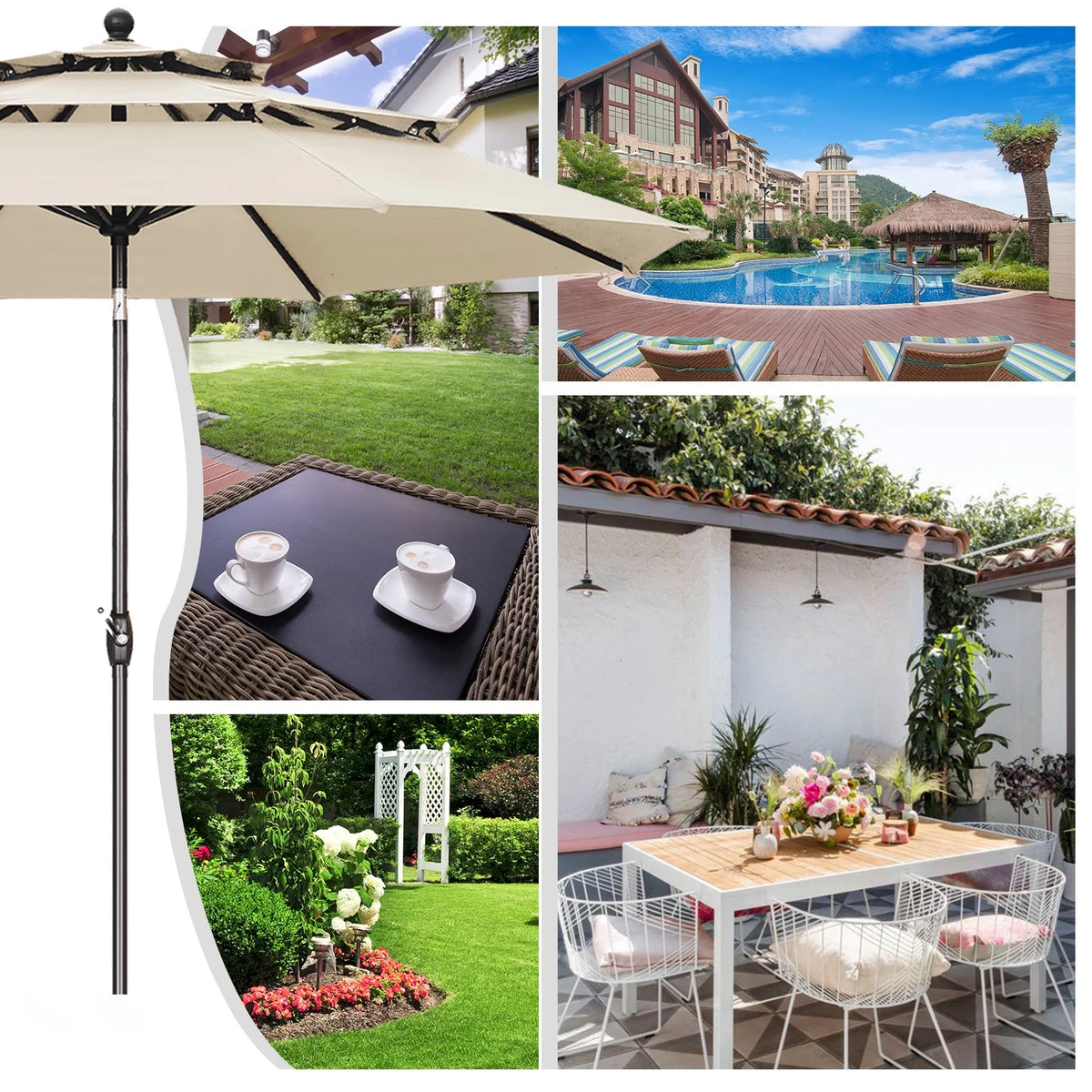 10FT Patio Umbrella with Crank and Tilt H724206