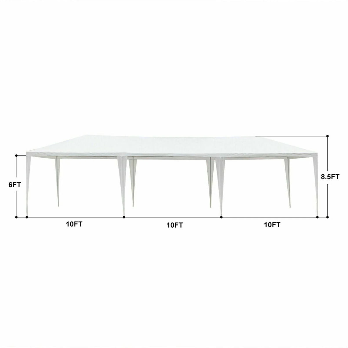 10'x30' Outdoor Canopy Tent with 7 Removable Walls H63838