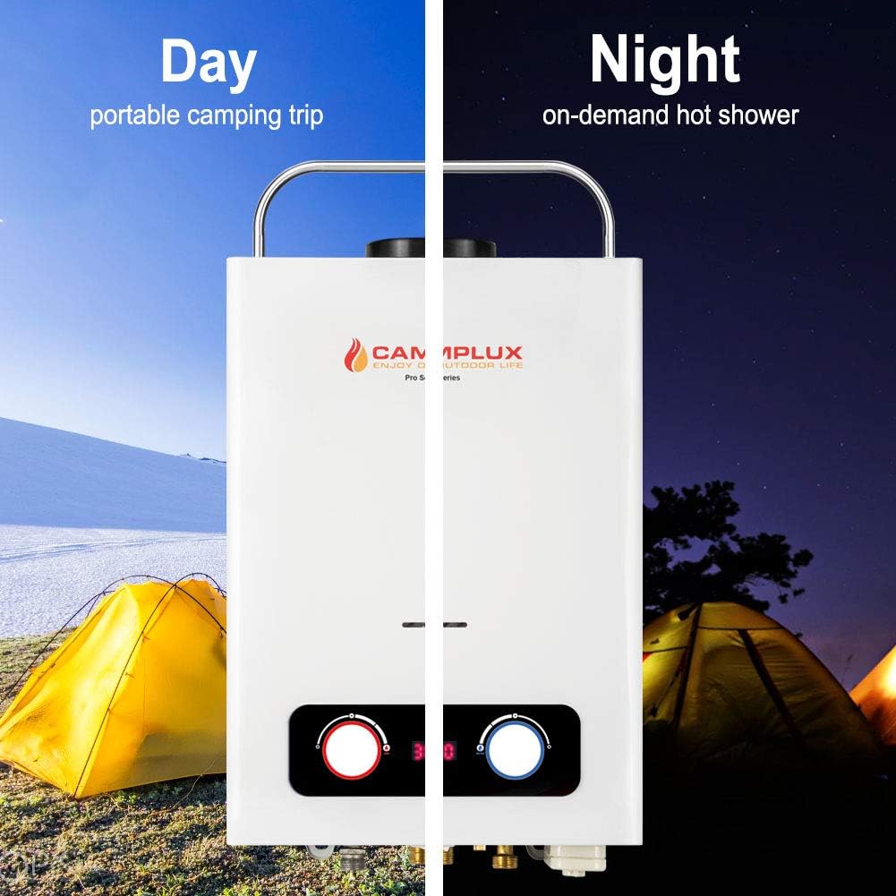 1.58 GPM Tankless Propane Water Heater with Portable Handle, White U876
