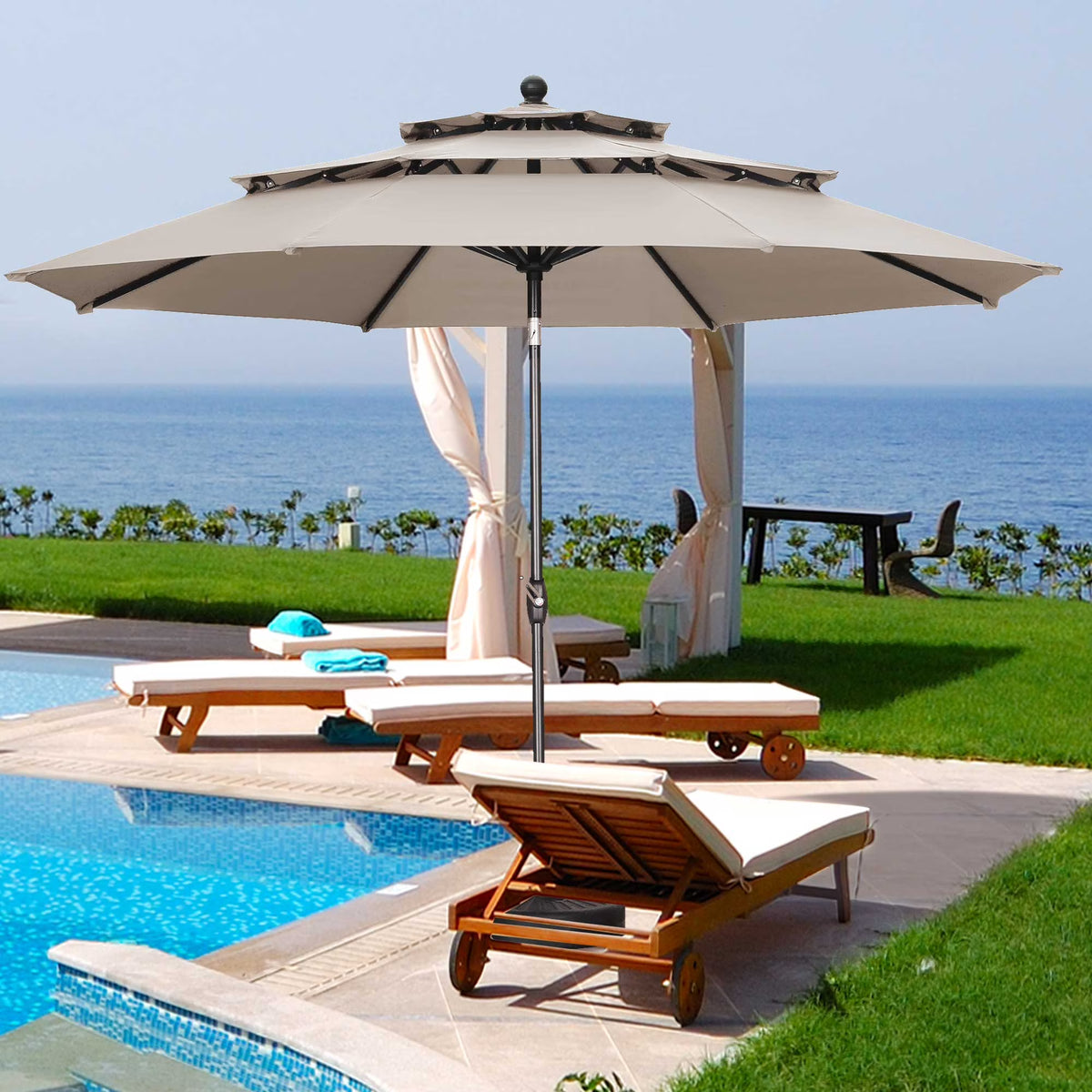 10FT Patio Umbrella with Crank and Tilt H724206