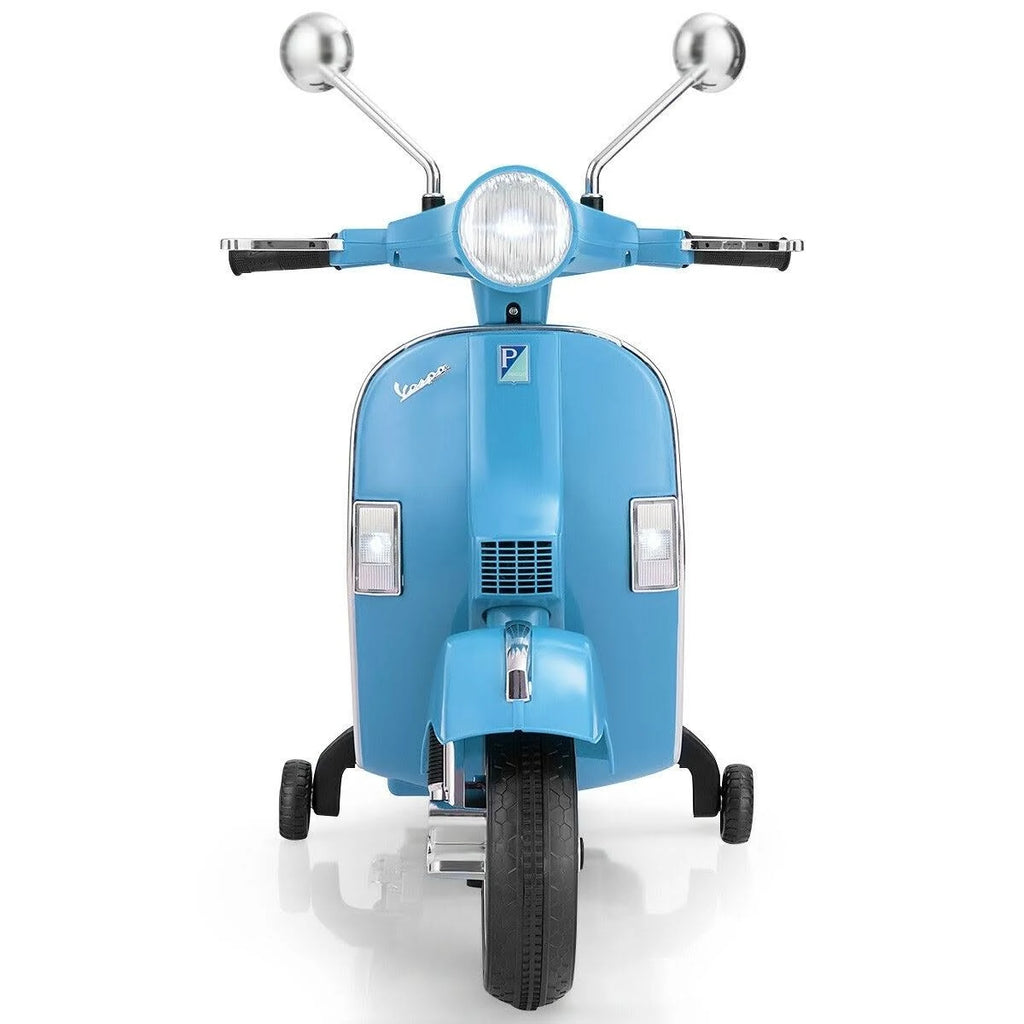 Blue 6V Kids Ride on Vespa Scooter Motorcycle with Headlight Q590