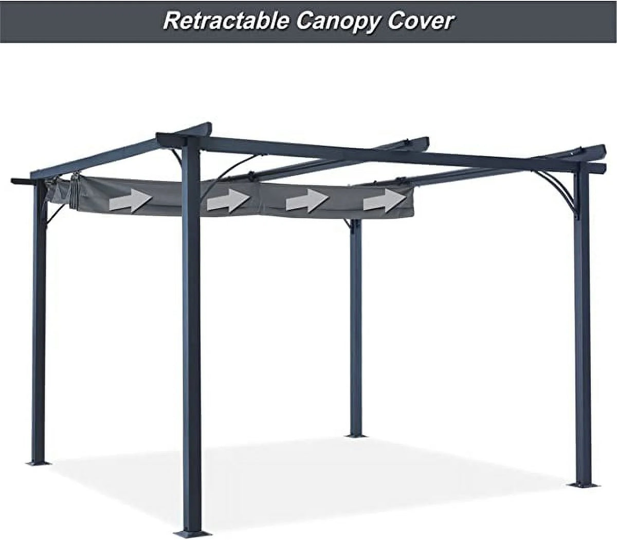 11x11 Outdoor Patio Pergola with Retractable Shade L5215