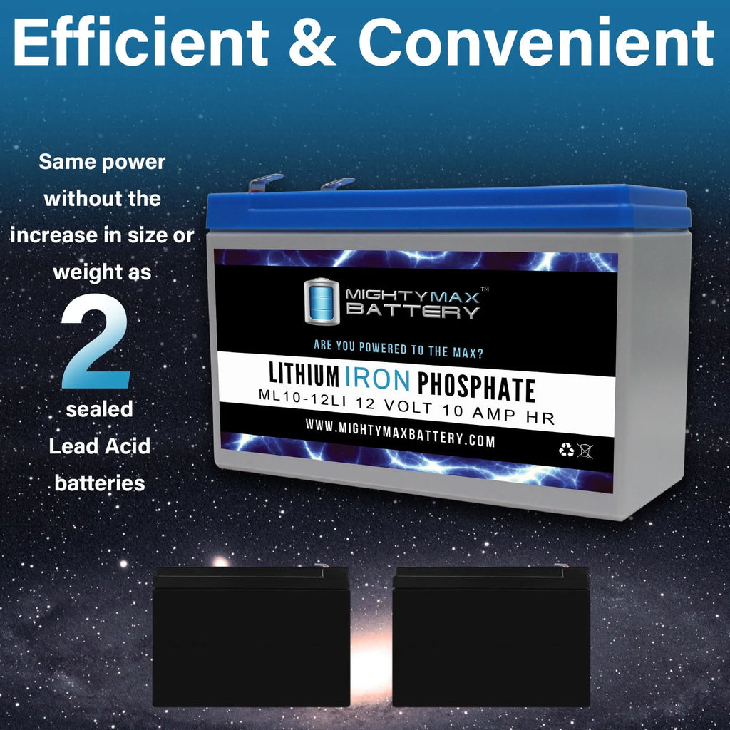 12V 10AH Lithium Replacement Battery - 2 Pack U341