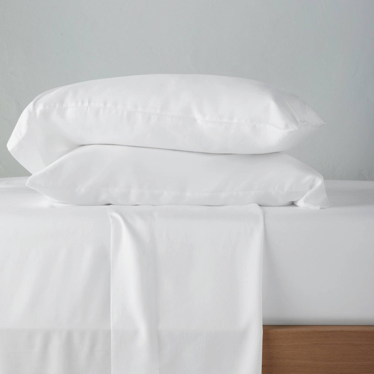California King 400 Thread Count Washed Lyocell Solid Sheet Set White A707754