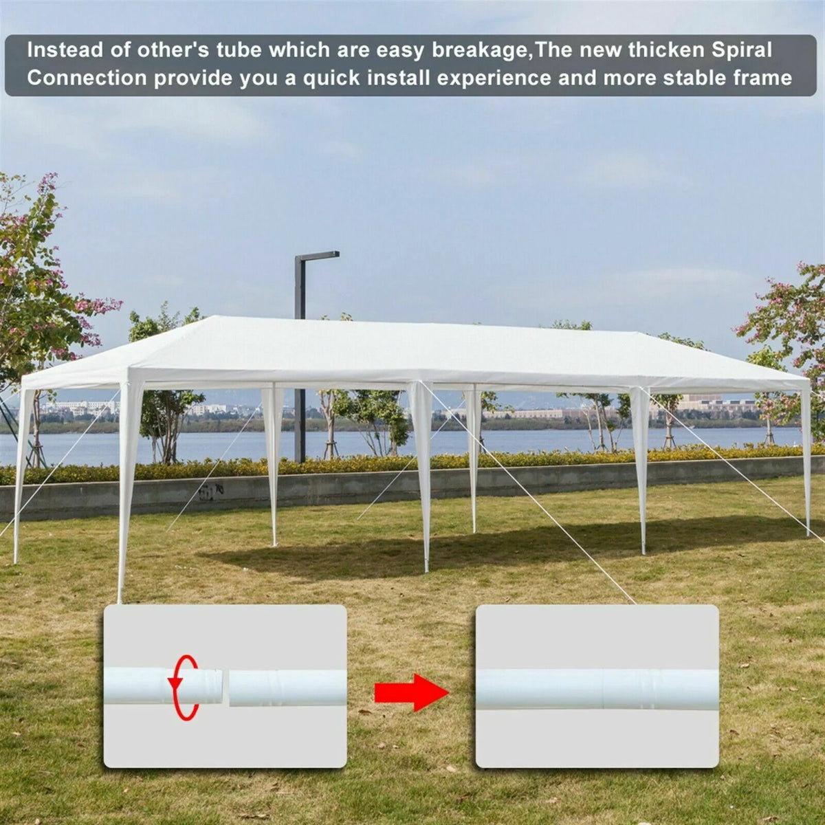 10'x30' Outdoor Canopy Tent with 7 Removable Walls H63838