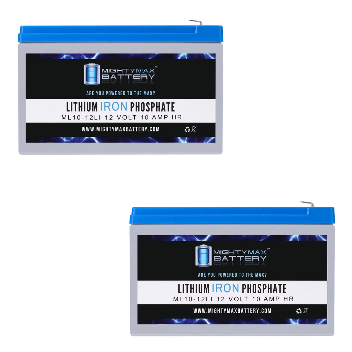 12V 10AH Lithium Replacement Battery - 2 Pack U341