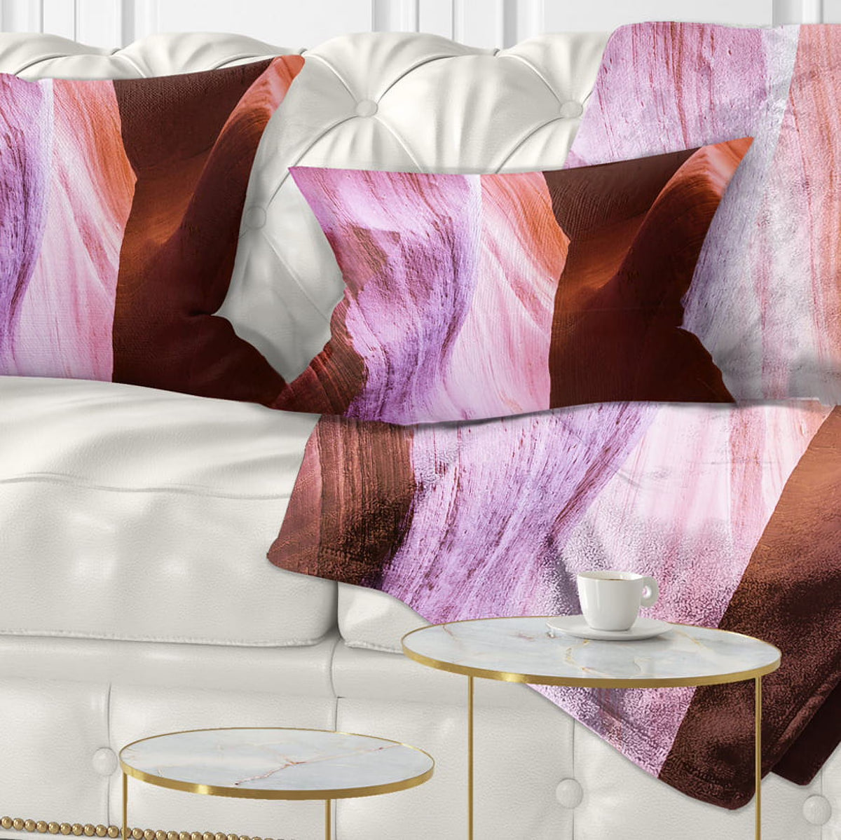 Purple Shade in Antelope Canyon Landscape Photography Throw Pillow G4319