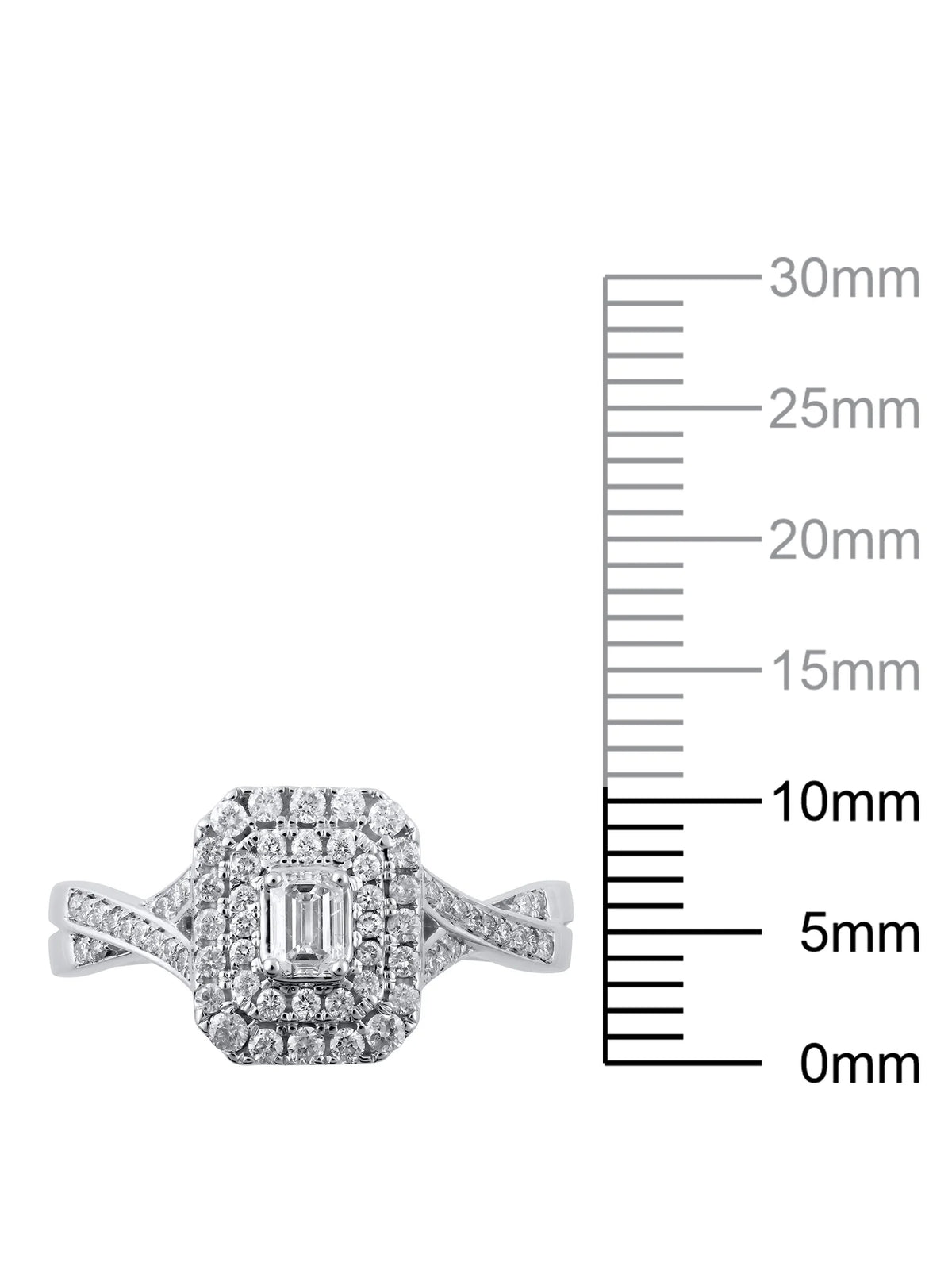 10kt White Gold Emerald Cut Diamond Engagement Ring B989474
