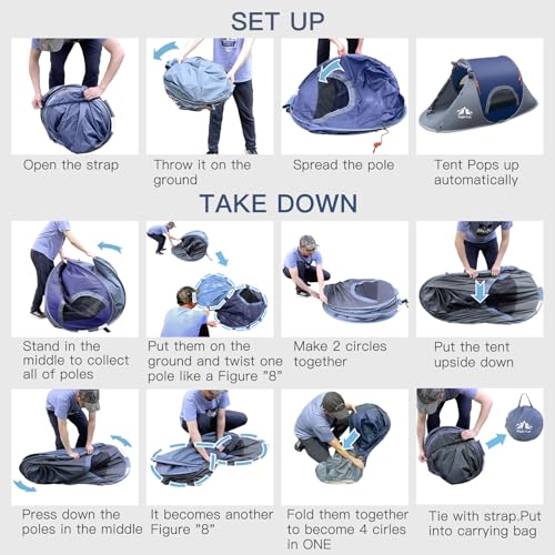 1 Person Waterproof Instant Pop-up Camping Tent L595