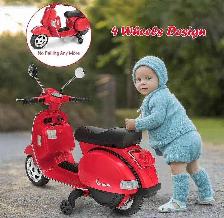 Blue 6V Kids Ride on Vespa Scooter Motorcycle with Headlight Q590
