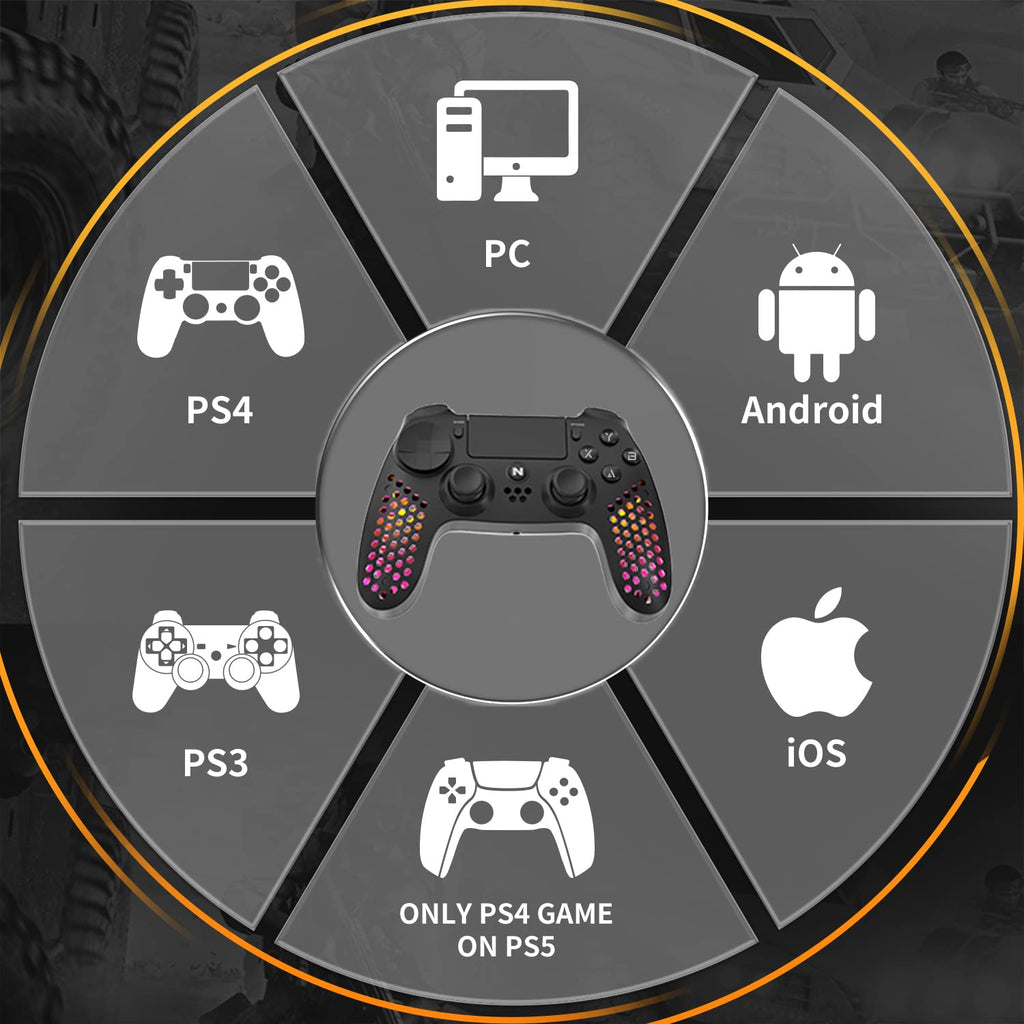 RGB Wireless Controller for PS4/PS5/PC/Android/iOS X9936