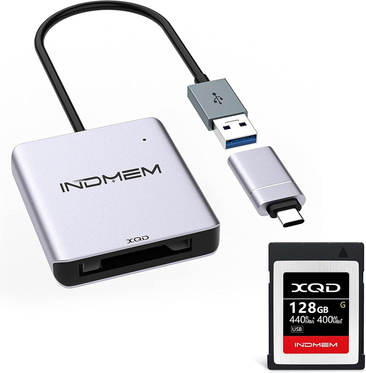 128GB XQD Memory Card with USB 3.0 Card Reader T3733