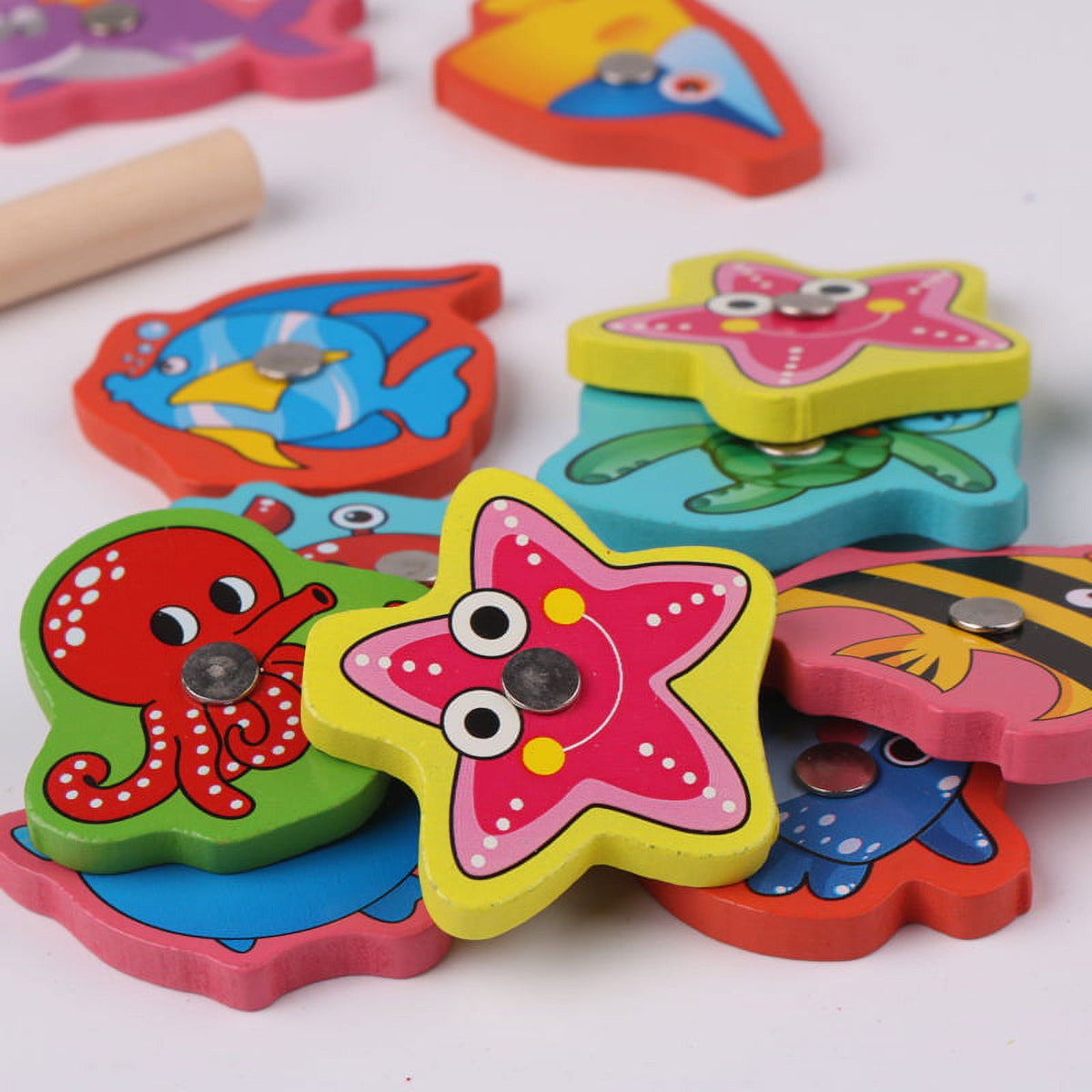 Wooden Magnetic Fishing Toy Educational Blocks T241