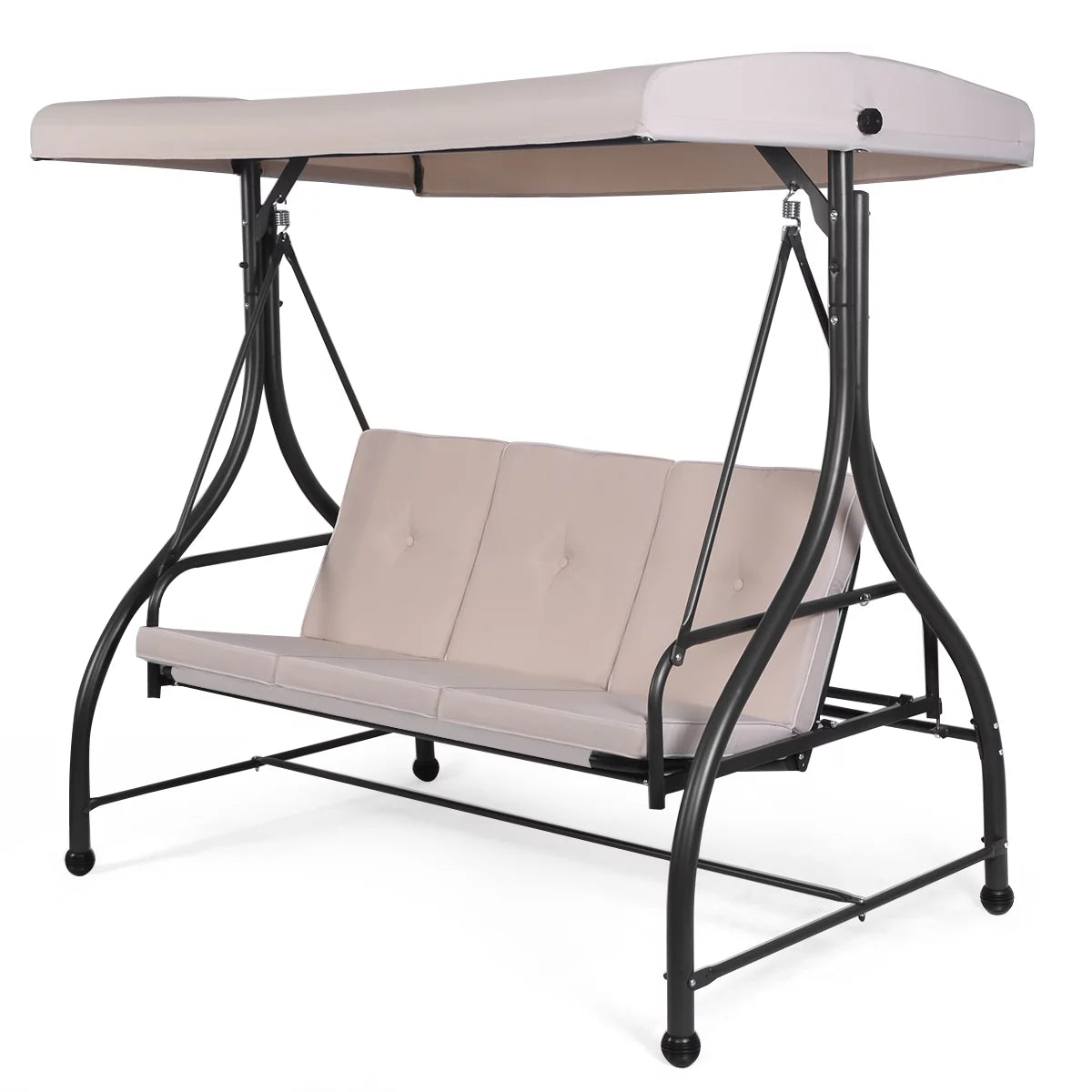 Converting Outdoor Swing Canopy Hammock 3 Seats Beige D1872
