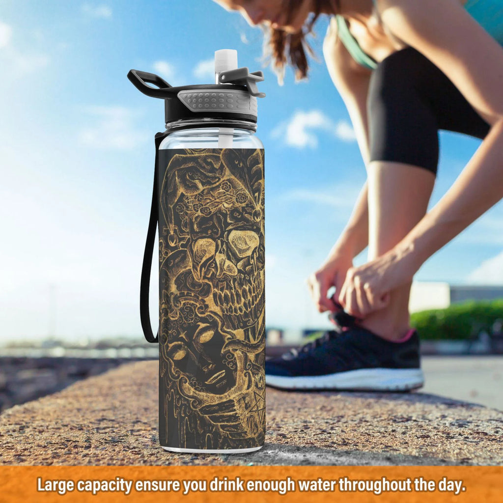 Clear 32oz Tritan Sports Water Bottle with Straw A5100