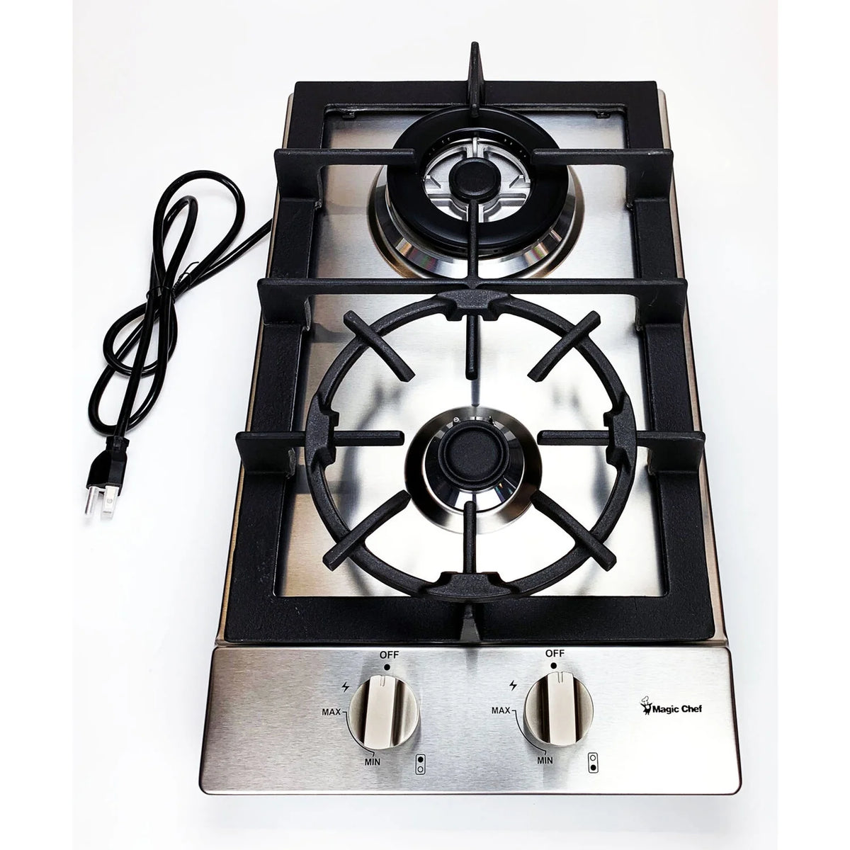 12-in. Built-in Gas Cooktop in Stainless Steel with 2 Sealed Burners Y131