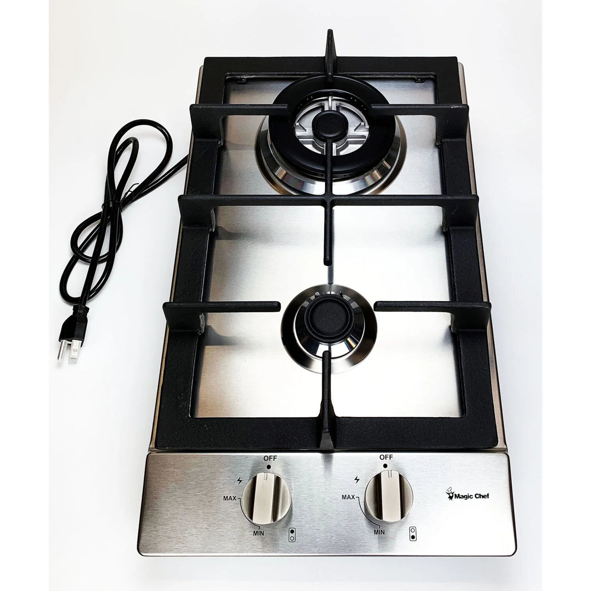 12-in. Built-in Gas Cooktop in Stainless Steel with 2 Sealed Burners Y131