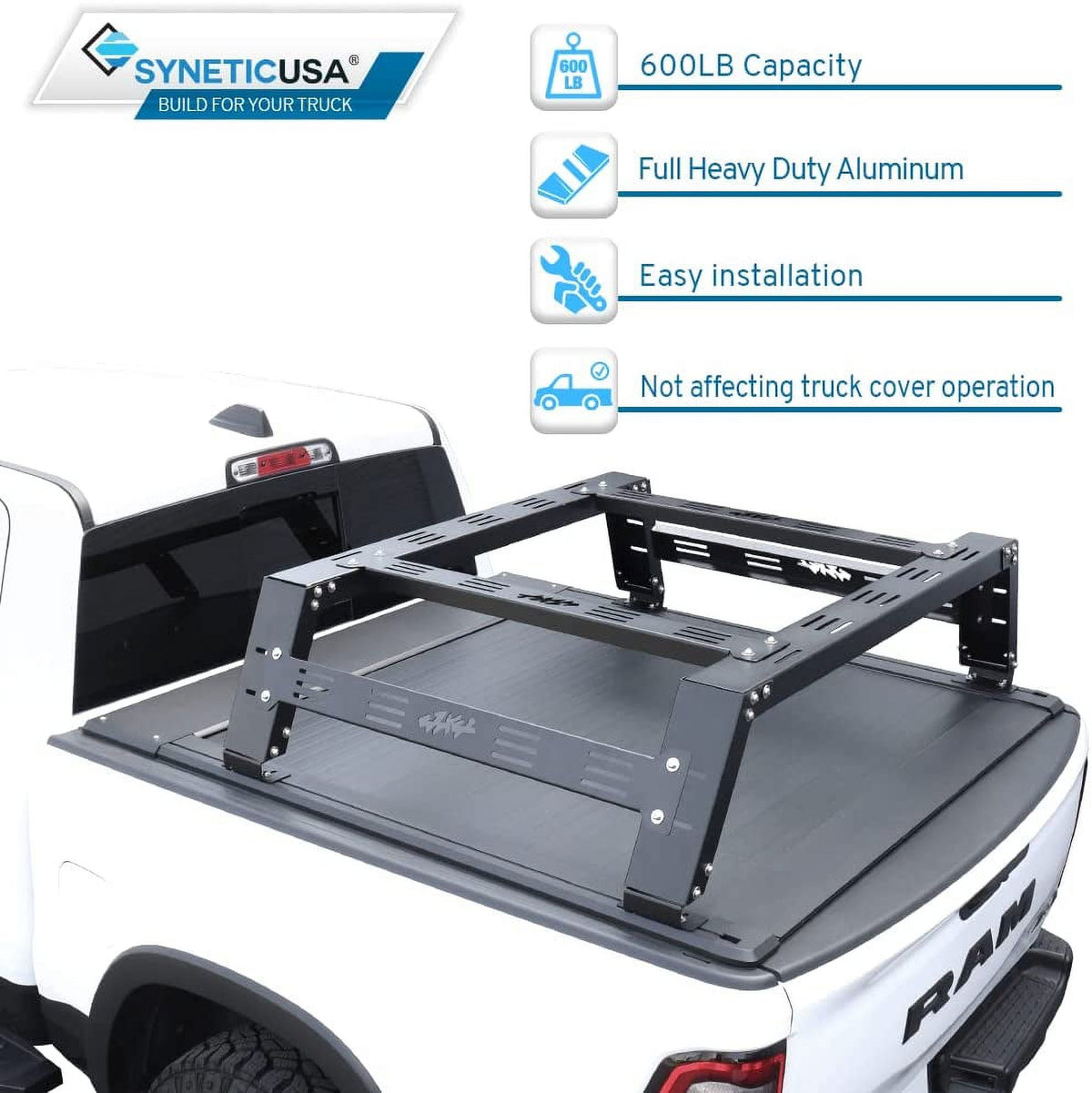 Matte Black Low Profile Aluminum Tonneau Cover Y142178