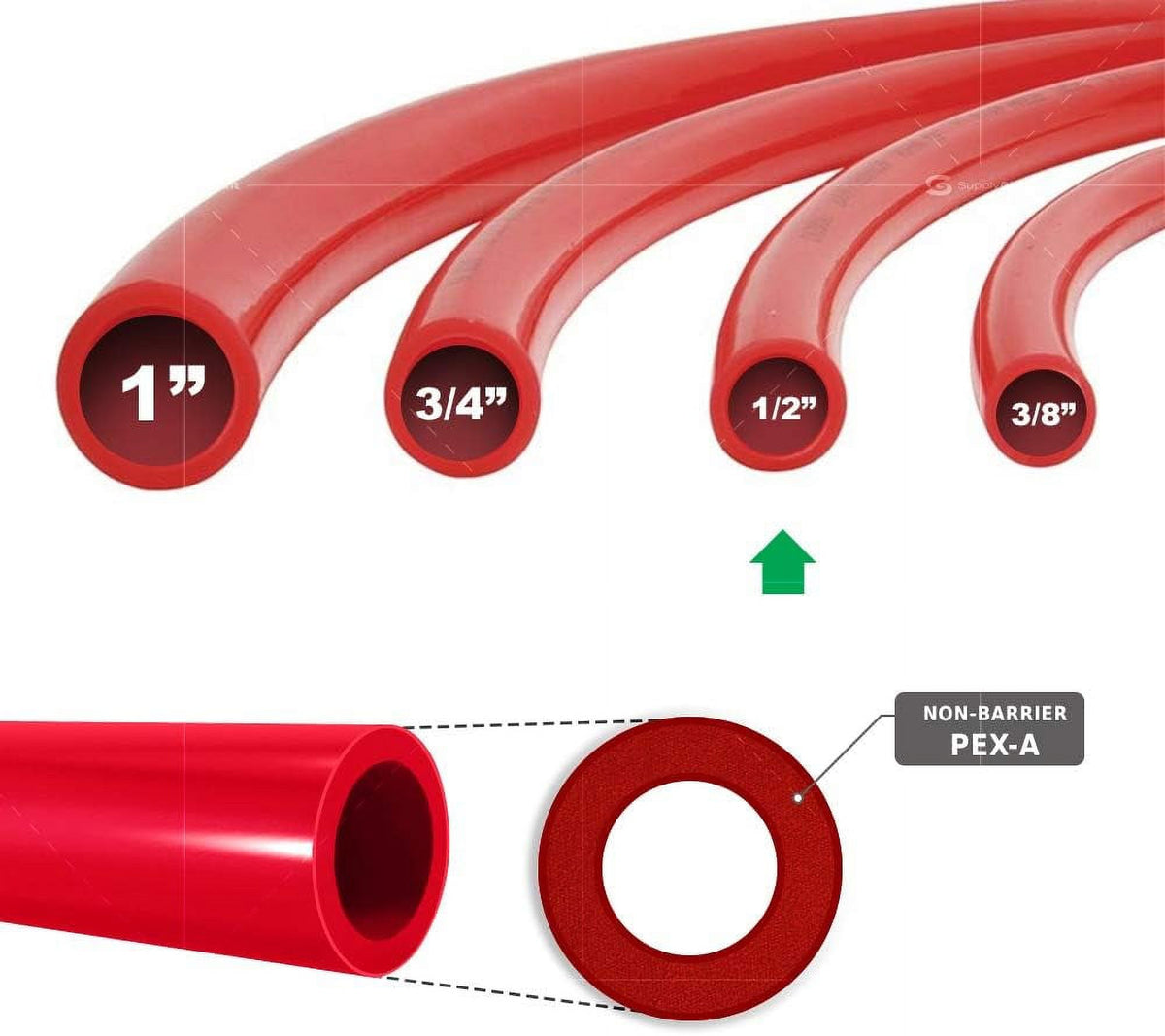 1/2 Inch X 300 Ft Red Non-Barrier Pex Tube Coil T3562