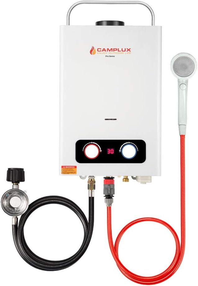 1.58 GPM Tankless Propane Water Heater with Portable Handle, White U876