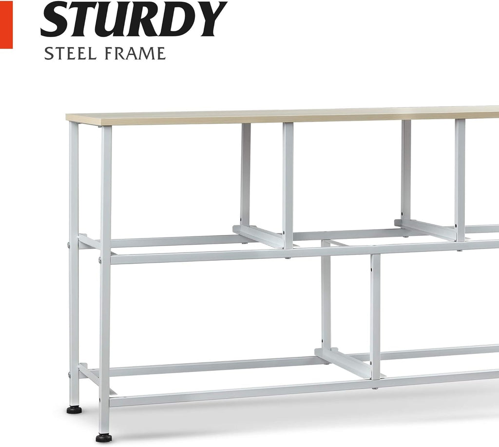 1-Drawer Nightstand and 5-Drawer Dresser Set with Fabric Bins, Steel Frame U59305