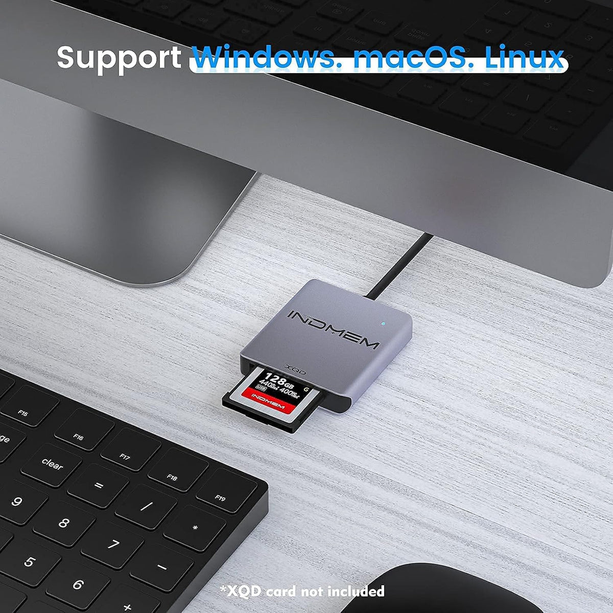 128GB XQD Memory Card with USB 3.0 Card Reader T3733