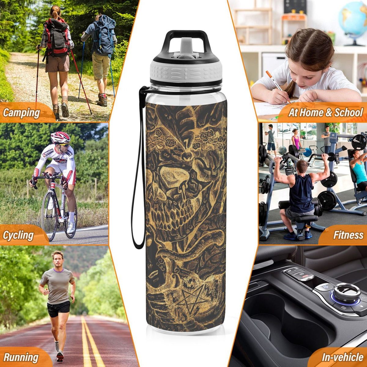 Clear 32oz Tritan Sports Water Bottle with Straw A5100