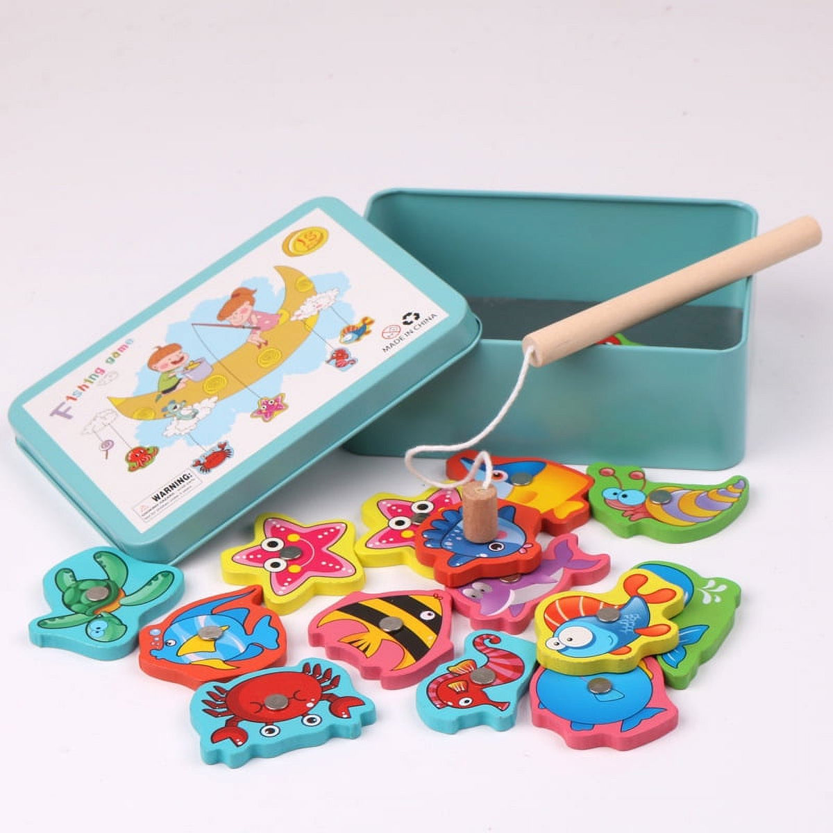 Wooden Magnetic Fishing Toy Educational Blocks T241