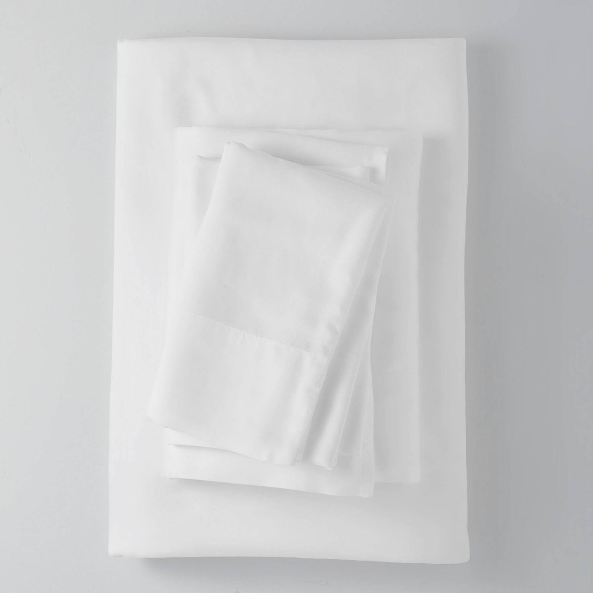 California King 400 Thread Count Washed Lyocell Solid Sheet Set White A707754