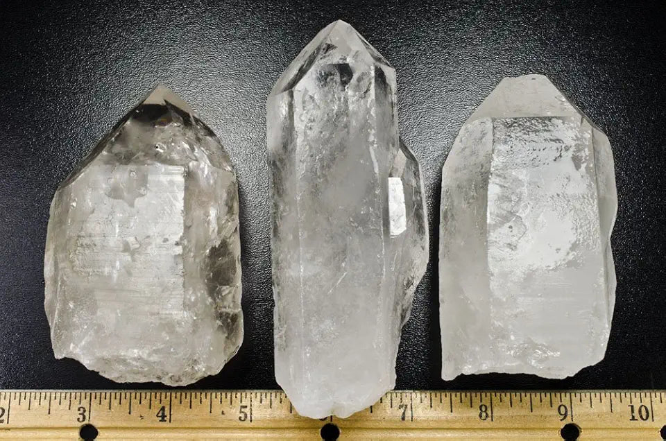 3 pcs Huge Clear Crystal Quartz Points G768993