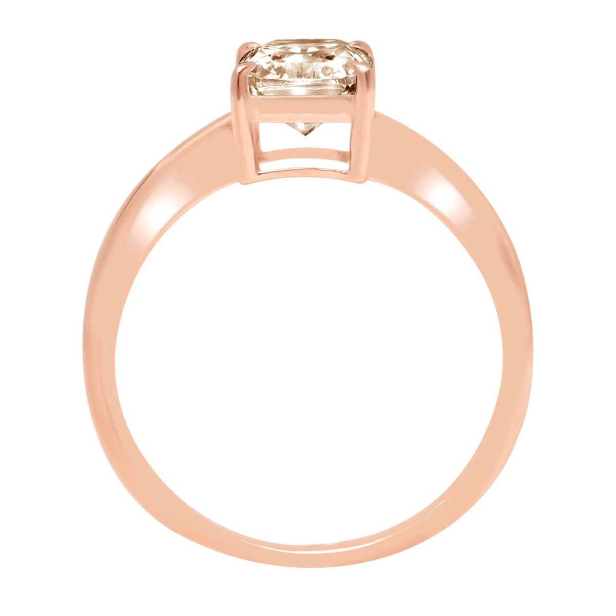 1.75ct Radiant Cut Brown Champagne Simulated Diamond 18k Pink Rose Gold Ring Size 3.5 H464211
