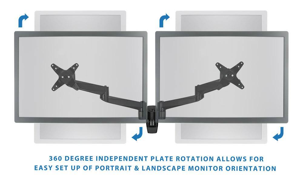 Silver Articulating Dual Monitor Wall Mount Q867