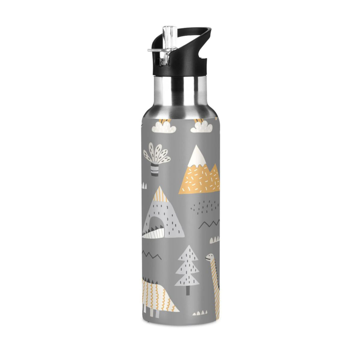 Stainless Steel Insulated Thermos Vacuum Flask Water Bottle with Straw Lid U753