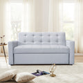 Light Gray Fabric Sofa with Sleeper U42274
