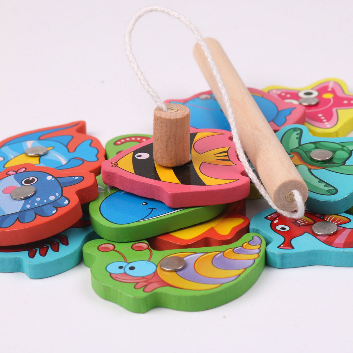 Wooden Magnetic Fishing Toy Educational Blocks T241